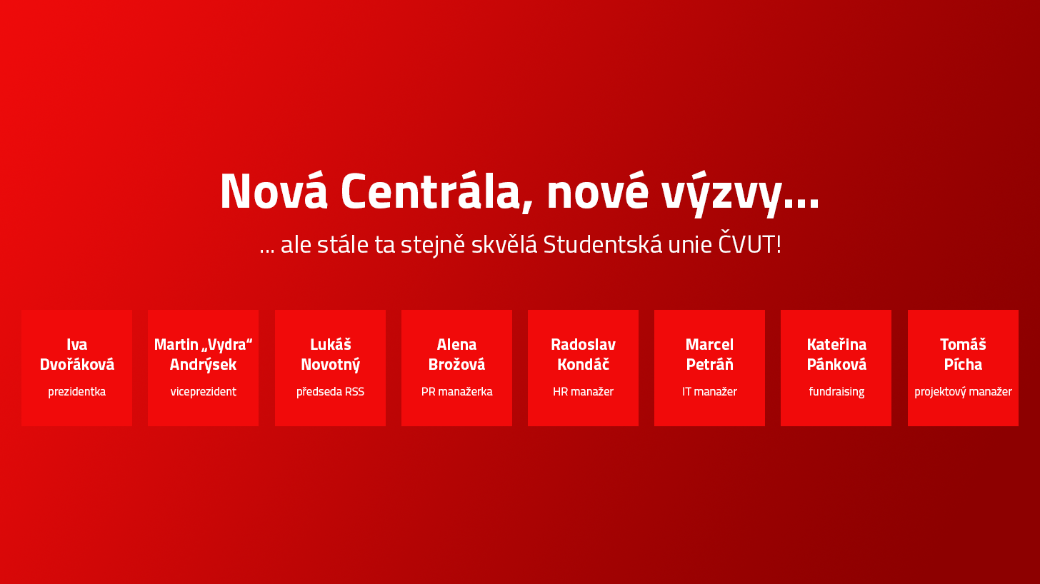 Gratulujeme nově zvolené Centrále SU ČVUT!